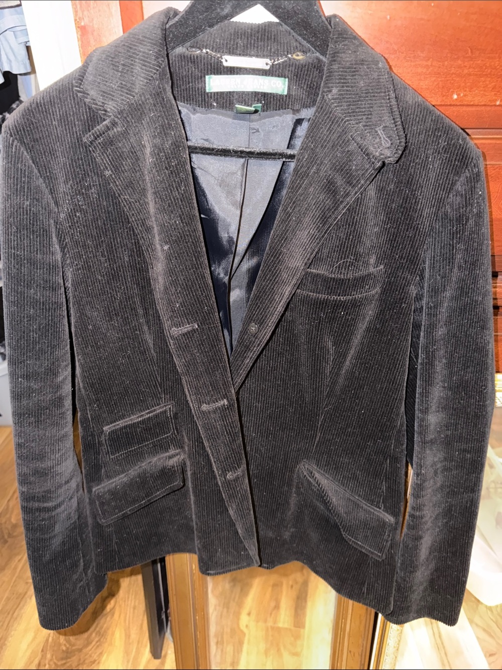 Lauren Ralph Lauren Black Corduroy Blazer
